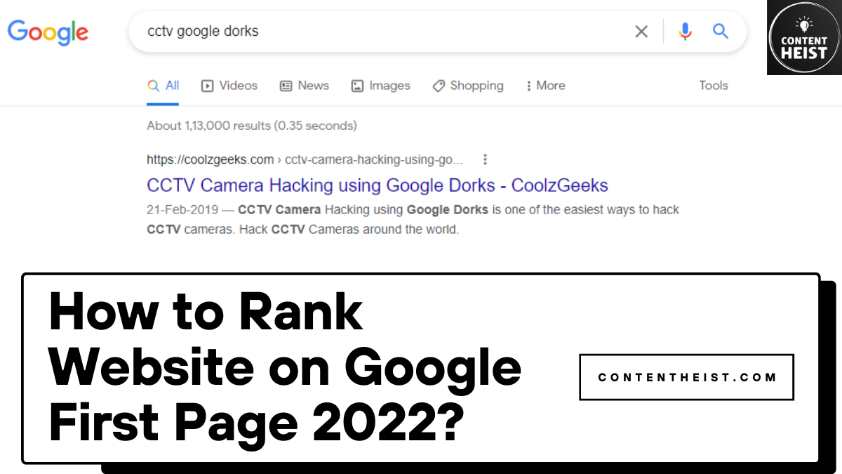 How to Rank Website on Google First Page